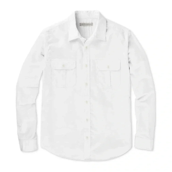 Outerknown 100% Organic Cotton White Long Sleeve Button Up size small - Picture 1 of 12